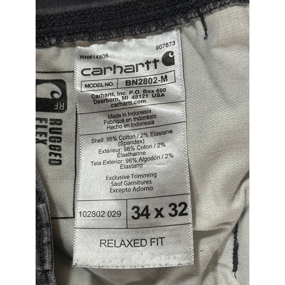 Carhartt Rugged Flex Relaxed Fit Canvas Double-Front Utility Work Pants 34x32 - Picture 9 of 16